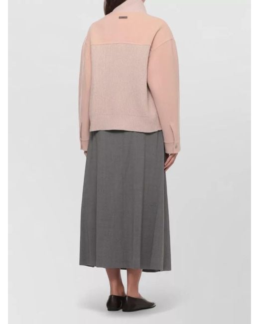Peserico Pink Short Cropped Jacket Elastic Knit Back