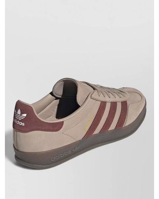 Adidas Originals Brown Stripe Detail Low Top Sneakers Rubber Sole for men