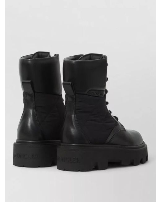 Moncler Black Aurea Lace Up Ankle Boots Leather