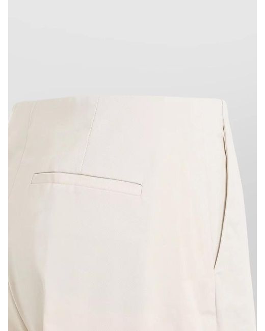 Theory White Cotton Pants Tailored Cuffs Belt Loops