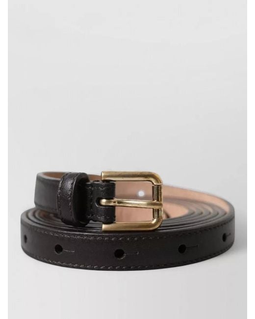 Dolce & Gabbana Black Leather Skinny Belt