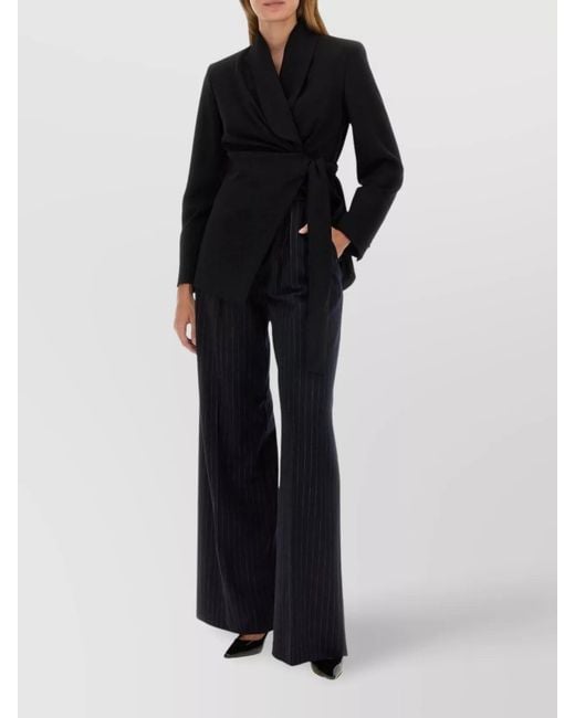 Max Mara Black Wool Wide-Leg Trousers