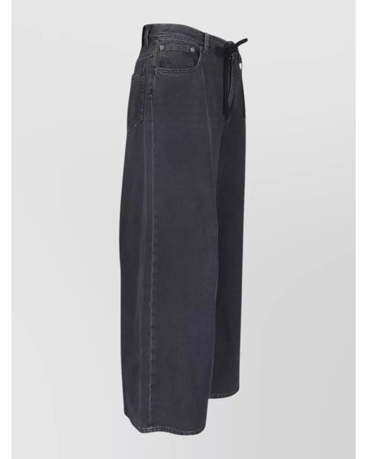 MM6 by Maison Margiela Blue High Waist Wide Leg Denim Pants Pockets