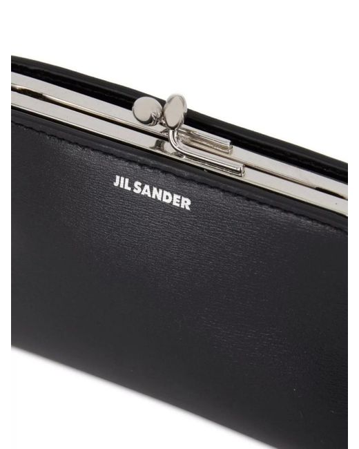 Jil Sander Black Goji Micro Leather Clutch Bag