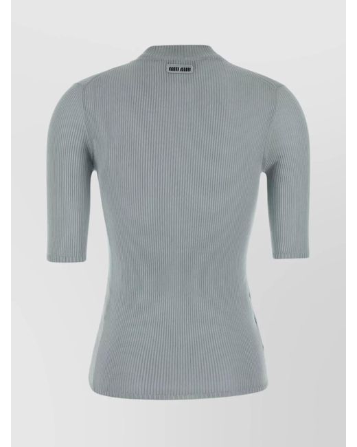 Miu Miu Gray Silk Top