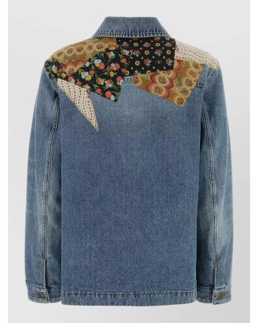 Valentino Garavani Blue Denim Padded Jacket
