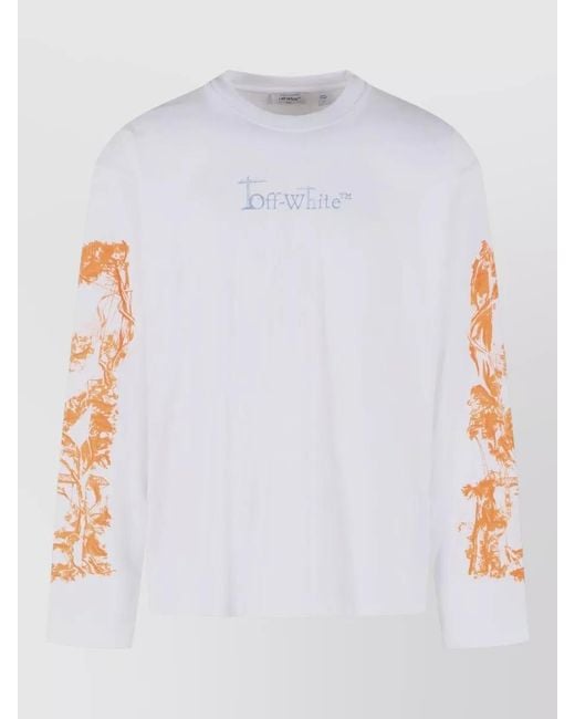 Off-White c/o Virgil Abloh White City Nature Cotton T Shirt Long Sleeves for men