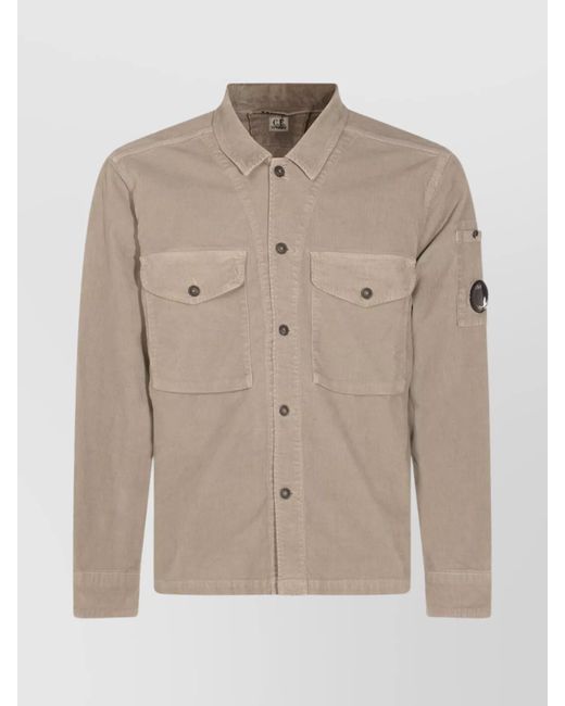 C P Company Natural Arm Patch Chest Pockets Long Sleeves for men