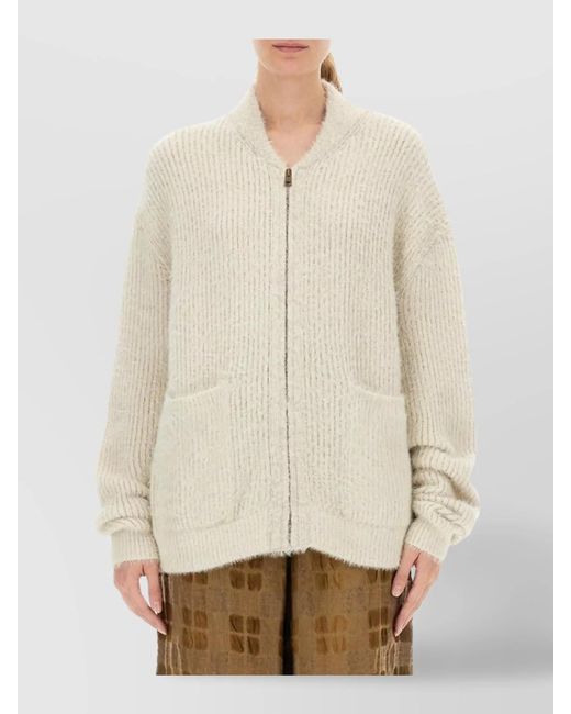 Uma Wang Natural Alpaca Wool Blend Cardigan
