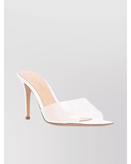 Gianvito Rossi White Plexi Elle 85 Mules