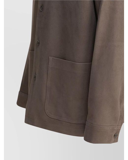 Vince Brown Front Pockets Long Sleeves Jackets for men