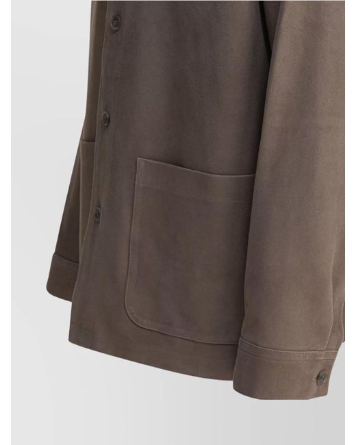 Vince Brown Suede Leather Shirt Jacket for men