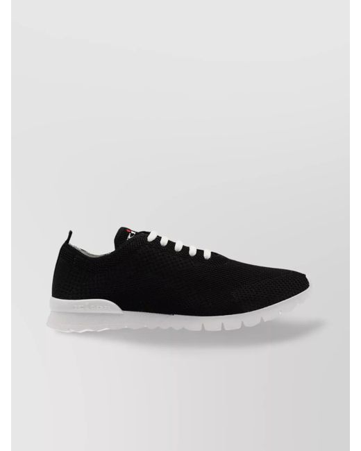Kiton Black Mesh Upper Sneakers Rubber Sole for men