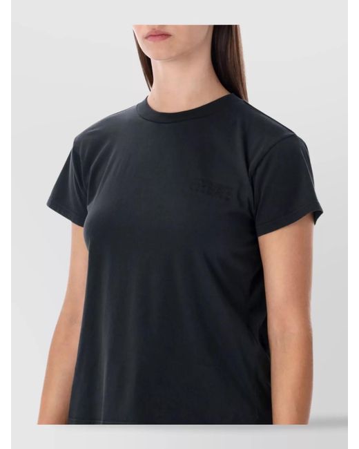 MM6 by Maison Margiela Black Cotton Short-Sleeve T-Shirt