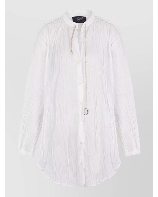 Seafarer White Liona Shirt Chain Detail Long Sleeves