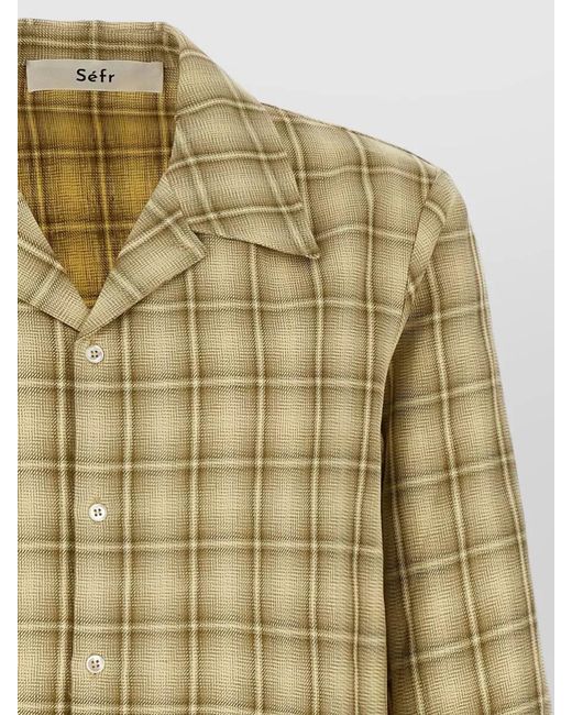Séfr Metallic Ignacio Shirt Long Cuffed Plaid Pattern for men