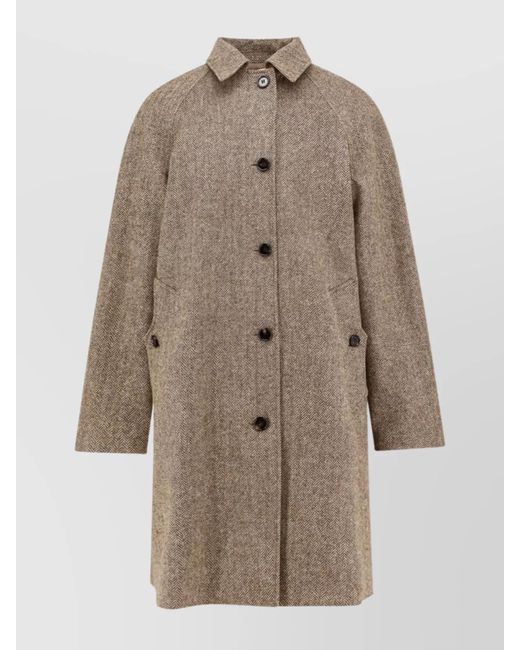 Burberry Natural Reversible Cotton Coat With Long Sleeves And Back Vent for men