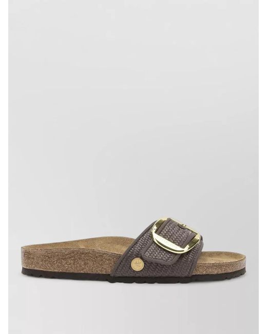 Birkenstock Multicolor Madrid Raffia Sandals Big Buckle Low
