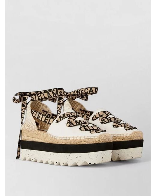 Stella McCartney Natural Organic Canvas Platform Espadrille Sandals