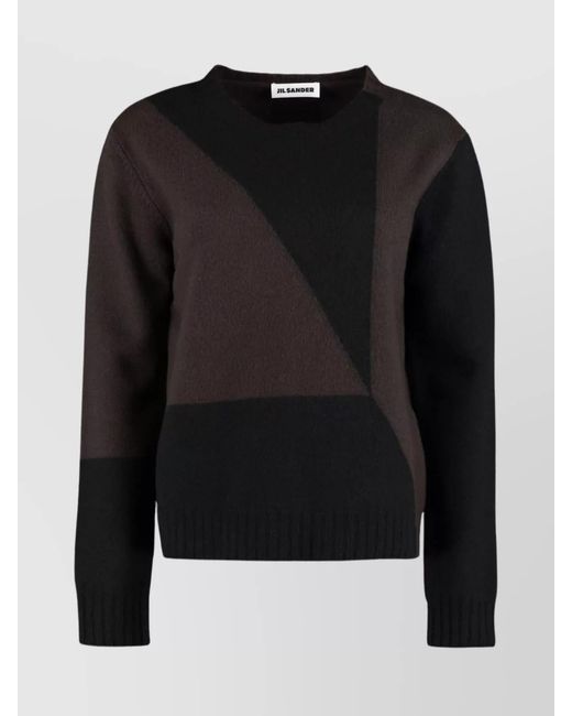 Jil Sander Black Ribbed Wool Crew-Neck Jumper