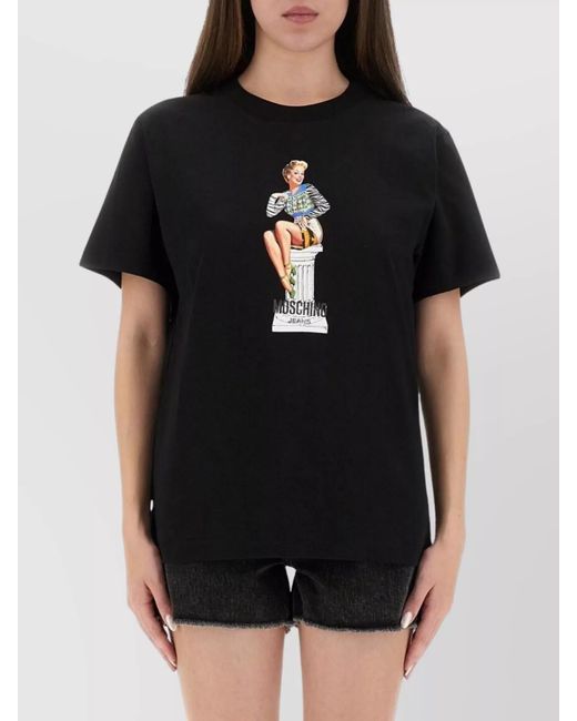 Moschino Black Printed Cotton T-Shirt