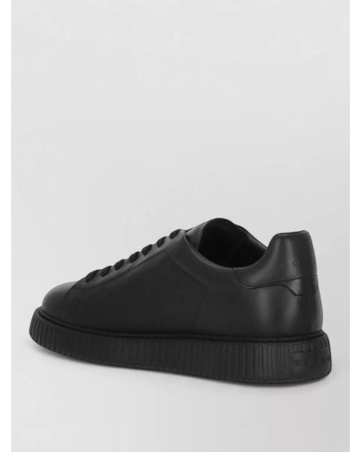 Hogan Black Calf Leather Low-Top Sneakers for men