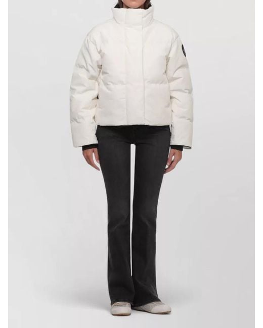 Canada Goose White Short Padded Coat High Neck Sleeves
