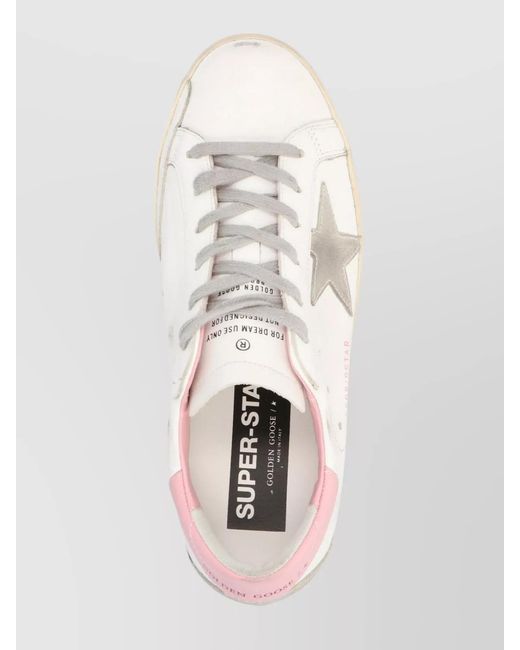 Golden Goose Deluxe Brand Pink Leather Superstar Low-Top Sneakers