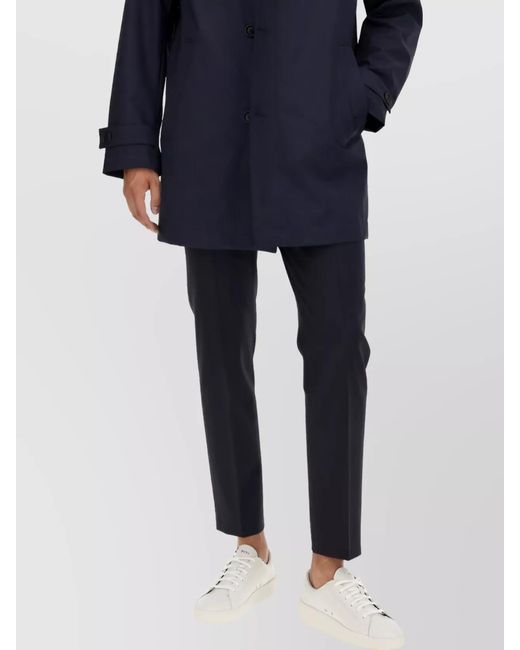 Boss Blue Wool Cropped Trousers for men