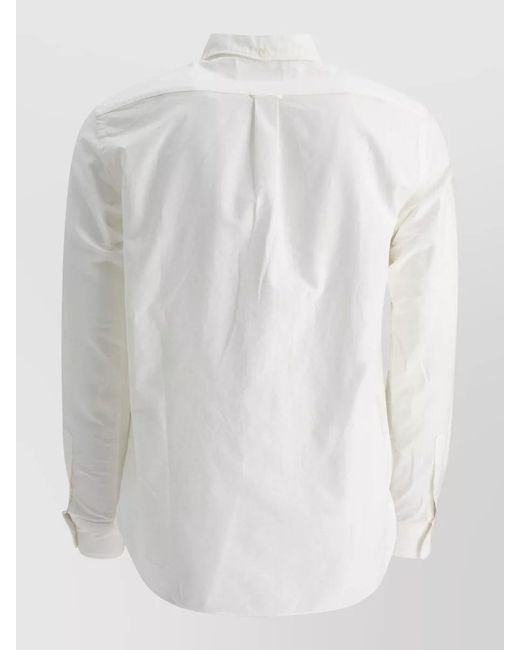 Beams Plus White Oxford Shirt Button Down Collar Pocket for men