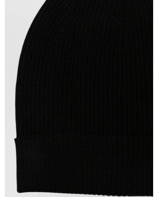 Rick Owens Black Stretch Fit Ribbed Texture Hat