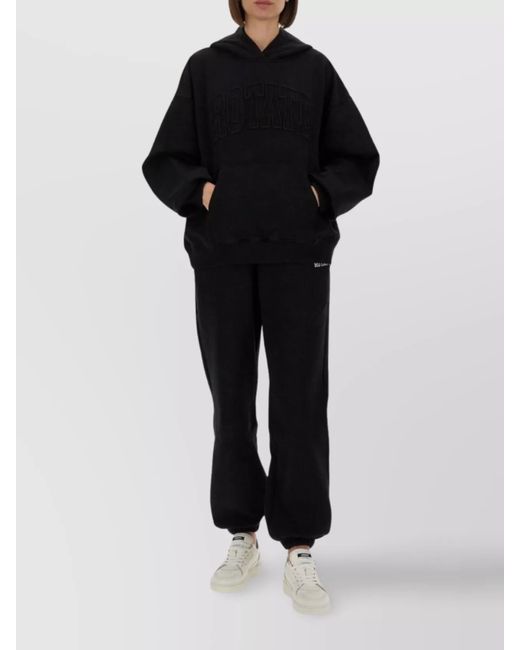 ROTATE BIRGER CHRISTENSEN Black Knitwear Hooded Design Long Sleeves Front Pocket