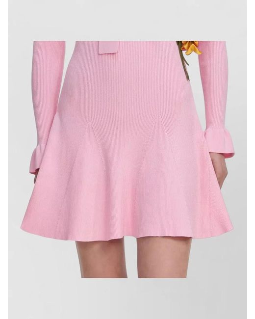 Self-Portrait Pink Viscose Knit Tie Mini Dress