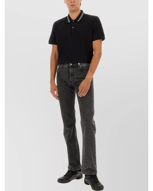McQueen Black Cotton Logo Polo Shirt for men