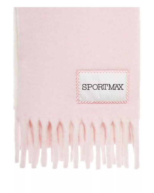 Sportmax Pink Alpaca Wool Scarf