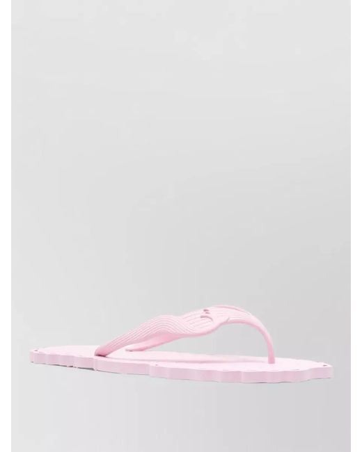 Zimmermann Pink Scalloped Thong Sandals Open Toe Design