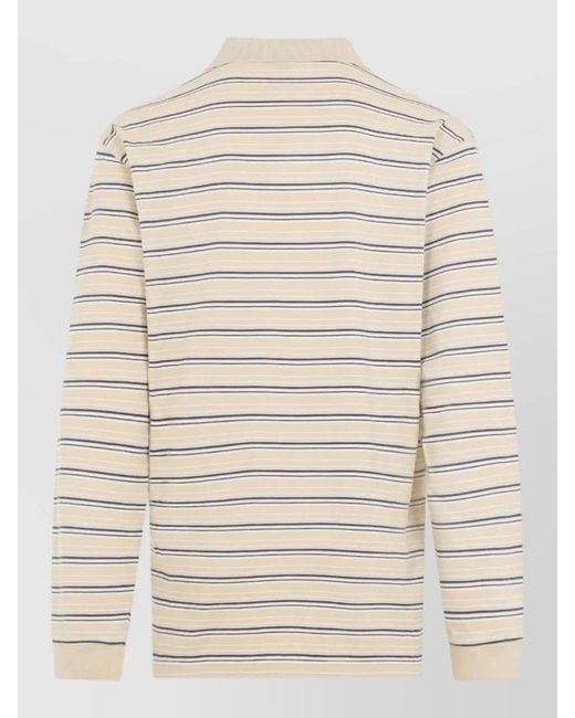 Prada Natural Striped Piqué Slim Polo Shirt for men