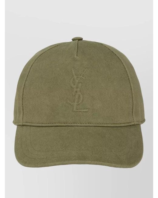 Saint Laurent Green Cassandre Cap Curved Brim Six Panel for men