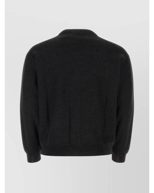 Lemaire Black Relaxed-Fit V-Neck Wool-Blend Cardigan for men
