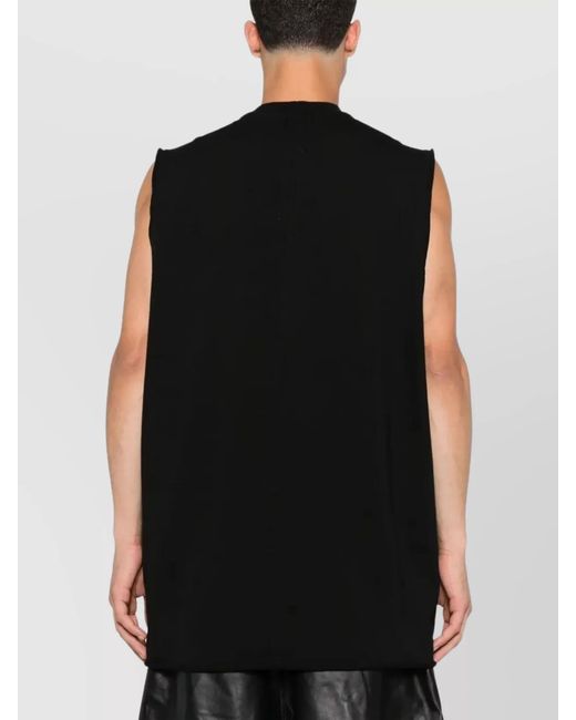 Rick Owens Black Cotton Sleeveless Tank Top for men