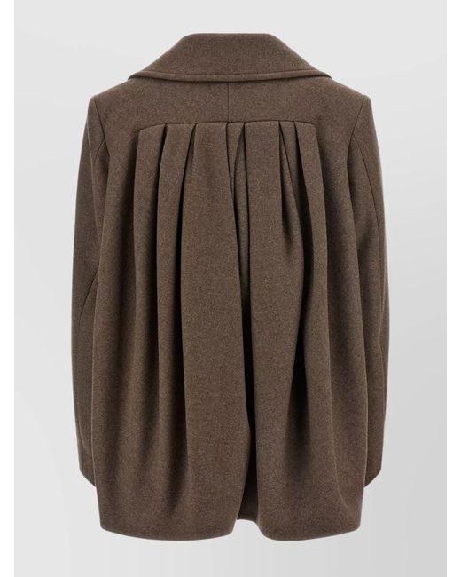 Dries Van Noten Brown Wool Double-Breasted Coat