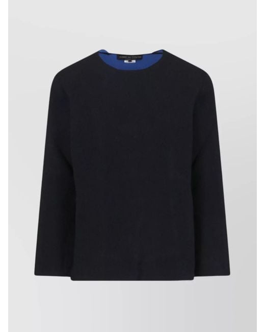 Comme des Garçons Blue Long Sleeve Crew Neck Knit Sweater for men