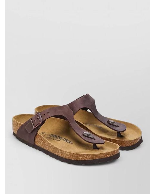 Birkenstock Brown Gizeh Open Toe Slip On Sandals
