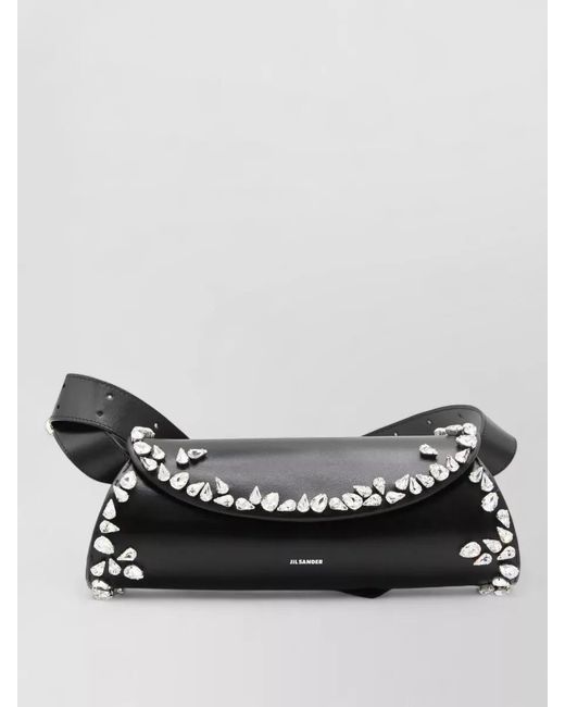 Jil Sander Black Cannolo Small Leather Shoulder Bag
