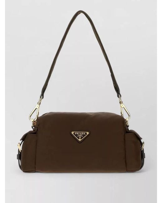 Prada Brown Shoulder Bag Tone Hardware Adjustable Strap