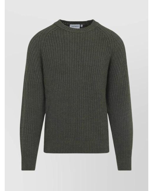 Carhartt Men's Green Raglan Crew Neck Knit Sweater