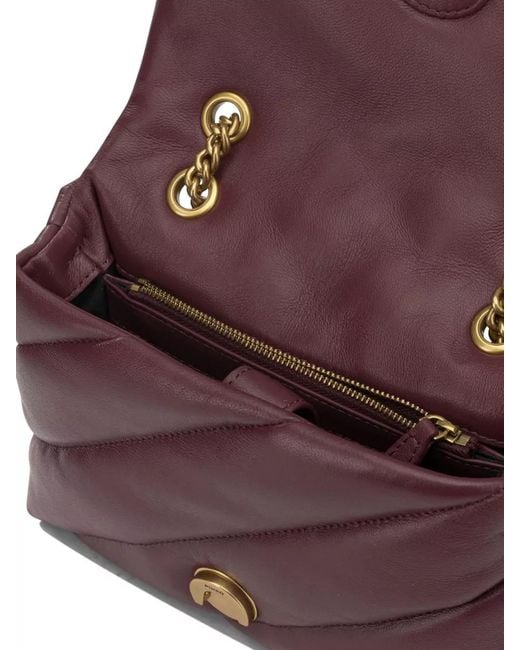 Pinko Brown Quilted Chain Strap Crossbody Clutch Bag