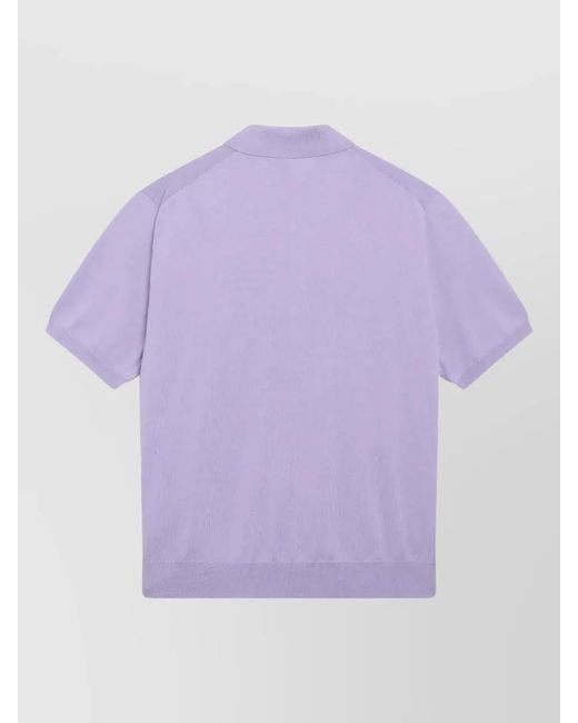 Polo Ralph Lauren Purple Short Sleeve Polo Shirt Ribbed Cuffs for men
