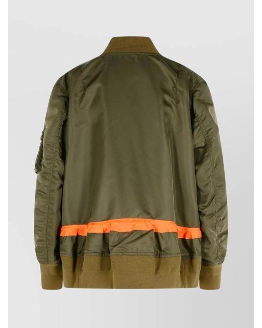 Sacai Green Nylon Bomber Jacket