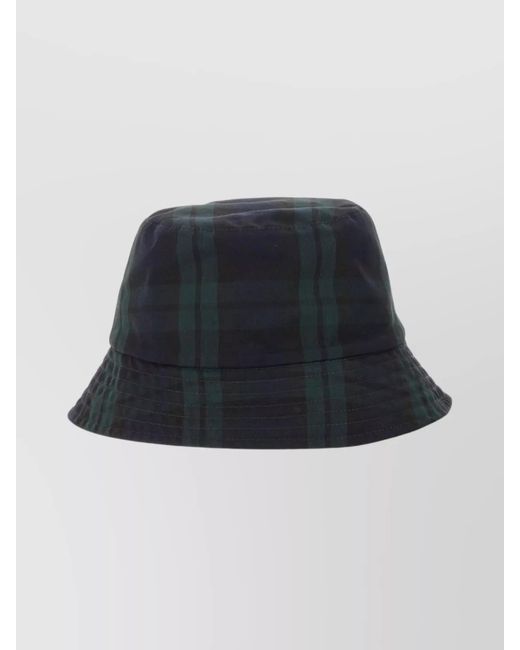 Moncler Blue Reversible Plaid Bucket Hat for men